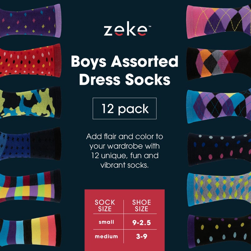 ZEKE Crazy Socks for Kids - Boys Funky Dress Socks - Funny Cool Silly Fun Socks - Wacky Novelty Gift (Style Z, Medium) - Image 3